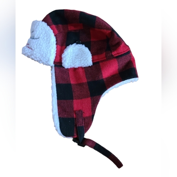 Plummers Arctic Lodge Red Plaid Sherpa Fleece Trapper Hat - Picture 2 of 8